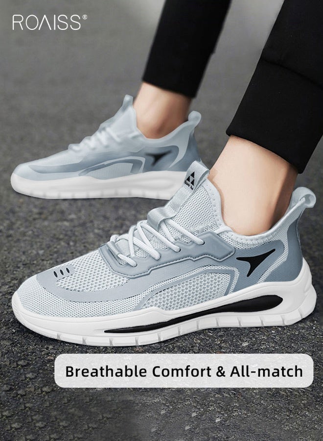 roaiss Men Stylish Sneakers, Lightweight Breathable Trainers for Men, Lace up Non Slip Sports Shoes, Shock Absorbing Athletic Shoes with Soft Lining, Suitable for Daily Wear and Outdoor Activities - Image 1